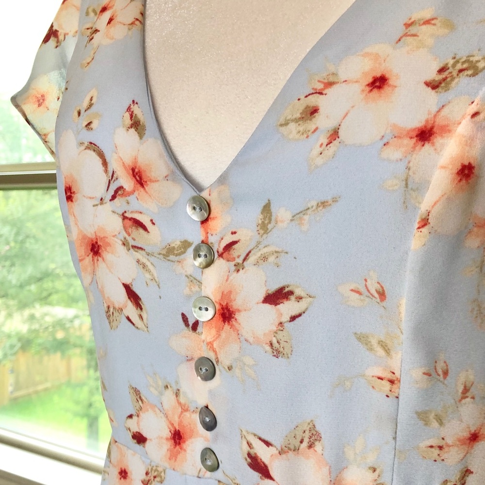NWT Gorgeous Evening Light Blue Maxi Boho Dress - Picture 5 of 9